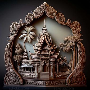 3D model Vientiane in Laos (STL)